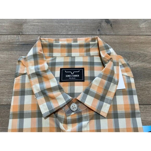Kimes Ranch Go Round Plaid Mens M Short Sleeve Cool Max Plaid Button Up Shirt - Picture 4 of 9